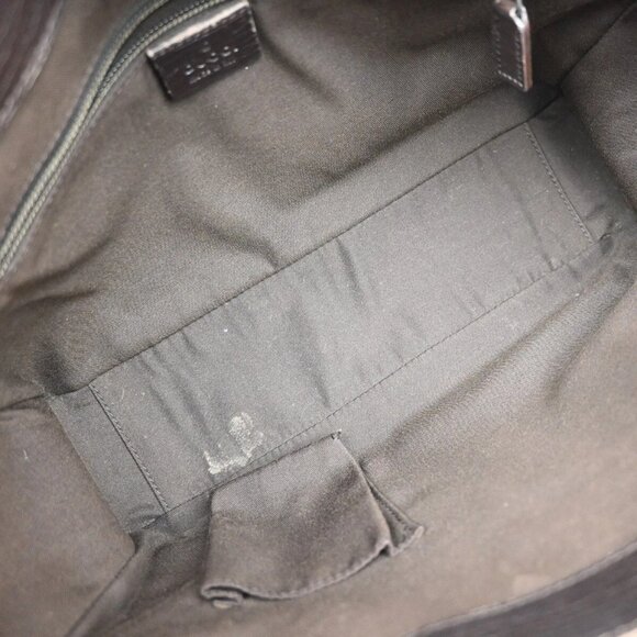 GUCCI Logo GG Pattern Hand Tote Bag PVC Leather Brown Made In Italy - Picture 10 of 16